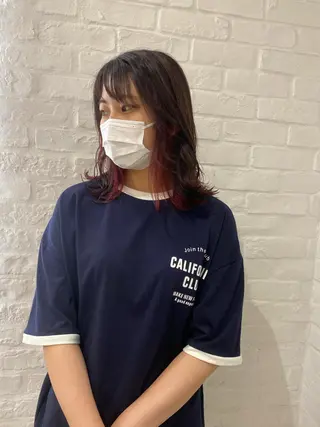 セミロング カラー ハイトーン/メンズ 水野翔太のヘアスタイル