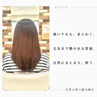 セミロング カラー パーマ 自然に整う縮毛矯正/ 髪質改善/馬渕樹のヘアスタイル