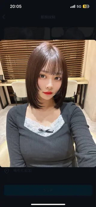 ミディアム レイヤー似合わせ 透明感カラーりきやのヘアスタイル