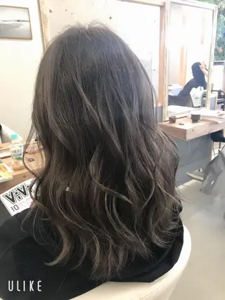ミディアム 豊中駅3分eha レッスンモデルのヘアスタイル