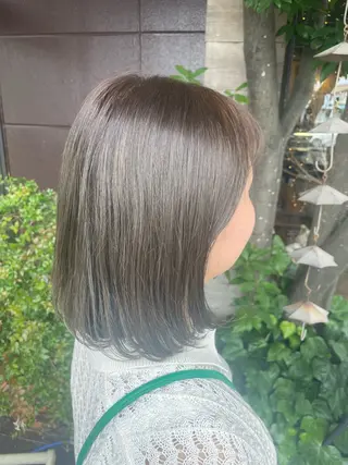 ミディアム カラー 梨子🐣艶カラー🌈 ダメージレス💖のヘアスタイル