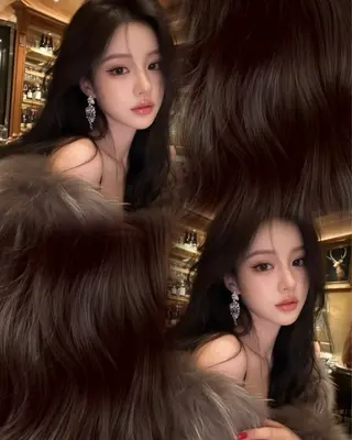 ロング カラー 🧸レイヤー× ベージュ🥯カホ🍯のヘアスタイル