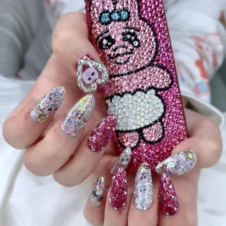 ネイル 渋谷／チップ長さ出し 👑アプレgel-xのネイルデザイン