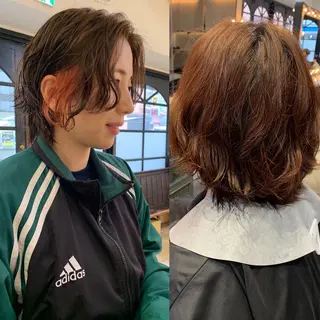 ミディアム カラー パーマ ヘアアレンジ メンズ キッズ ネイル マツエク・マツパ アイブロウ hiro【沿線で叶う 似合わせhair】のヘアスタイル
