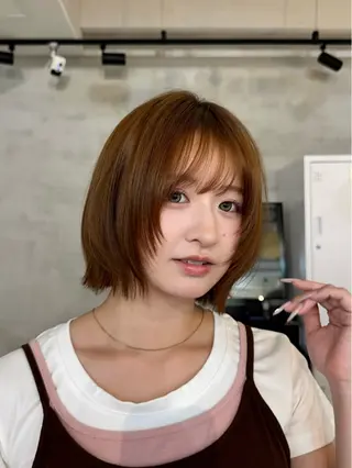 ショート 🧡ボブ/うる艶カラ ー🩵　さくら🌸のヘアスタイル