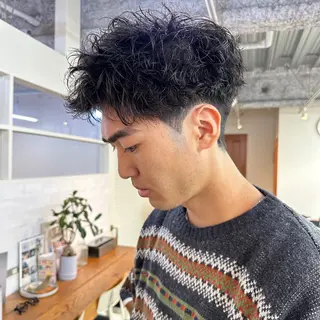 ショート パーマ メンズ JINKIメンズ特化 メンズカットパーマのヘアスタイル