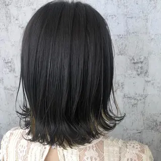 ミディアム カラー 小顔レイヤー/ ベージュ🤍Rieのヘアスタイル