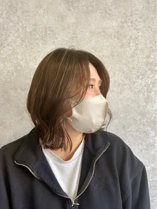 ミディアム カラー ナチュラル🪽透明感 艶カラー/吉塚樋口のヘアスタイル