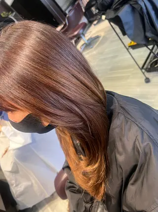 ロング 【南草津】髪質改善 ヘナカラー&縮毛矯正のヘアスタイル