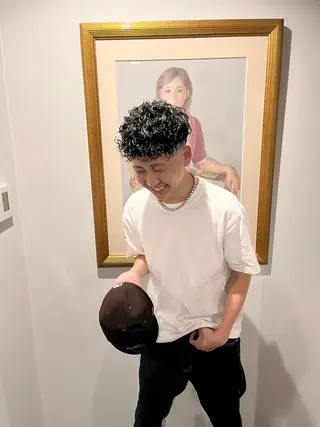 ショート カラー パーマ メンズ メンズサロン LiGKAITO🦖のヘアスタイル