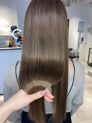 ロング 大人艶ベージュ/韓国 ハッシュカット/セナのヘアスタイル