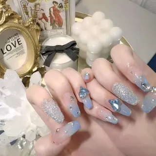 ネイル 渋谷／チップ長さ出し 👑アプレgel-xのネイルデザイン