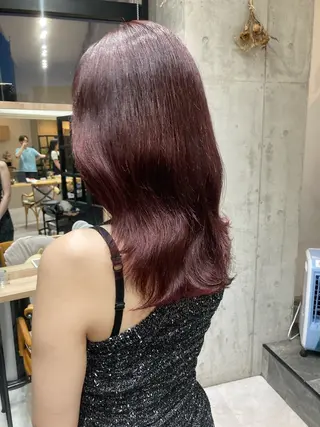 ミディアム ✨色持ちの良い艶 カラー✨蟹江真世のヘアスタイル