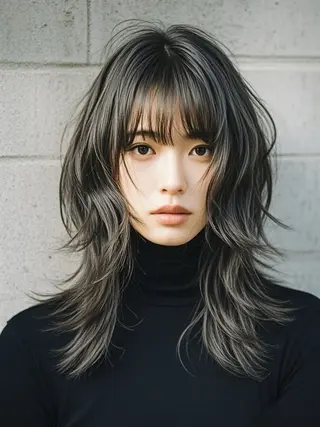 セミロング ウルフカット 811 大阪梅田 ウルフのヘアスタイル