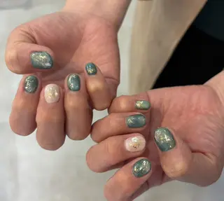 ネイル Mai :矢場町 ニュアンス🌿アートのネイルデザイン