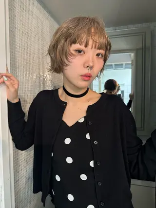 ショート カラー ヘアアレンジ MIYU/ケアブリ ーチカラー／デザインのヘアスタイル