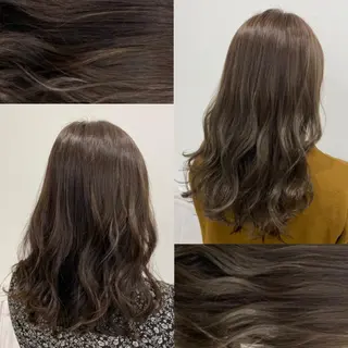ミディアム カラー パーマ ヘアアレンジ ネイル マツエク・マツパ 韓国風ベージュ🤎 赤みなし🌿横浜🤎のヘアスタイル