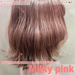 ミディアム カラー 【渋谷で人気】艶髪× 髪質改善/ツヤカラーのヘアスタイル