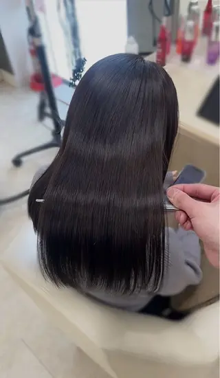 ロング シャドウパーマ／骨格 矯正カット　トモキのヘアスタイル