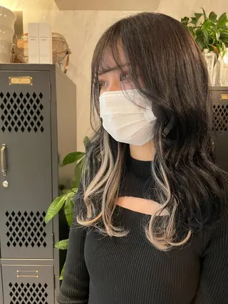 セミロング カラー 新宿ブリーチ カラー美容師YUGOのヘアスタイル