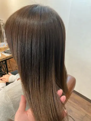 ミディアム カラー 縮毛矯正&髪質改善 ⭐️OGUのヘアスタイル