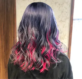 セミロング カラー lore umeのヘアスタイル