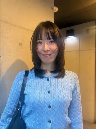 ミディアム カラー 韓国レイヤー/透明感 カラー/RIN🎀のヘアスタイル