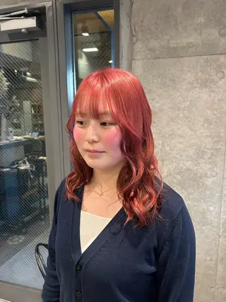 ミディアム カラー 透明感カラー/縮毛/ chino🍀のヘアスタイル