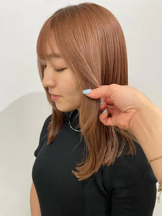ミディアム カラー パーマ ヘアアレンジ くびれレイヤー/艶 カラー　MADOKAのヘアスタイル