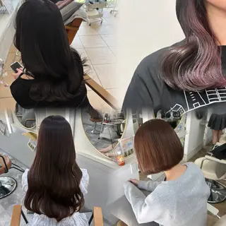 セミロング カラー スズナ♡ 透明感カラー✩.*˚のヘアスタイル