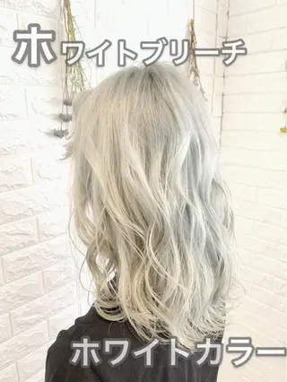セミロング カラー ハイトーン/ブリーチ 山崎 悠次のヘアスタイル