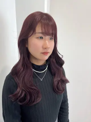 ロング カラー 暗髪🩶ラベンダー/ ブルー/ユウナ🤍のヘアスタイル