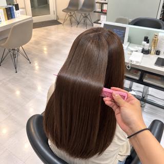 セミロング カラー 🌙髪質改善カラー Momoka🦋のヘアスタイル