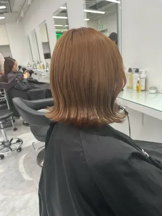 セミロング カラー ブリーチなし💗 艶カラー 翔太郎のヘアスタイル