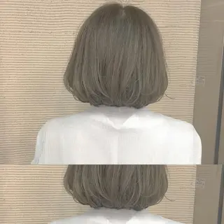 ミディアム カラー パーマ ヘアアレンジ ハイトーン特化🤍 浦住のヘアスタイル