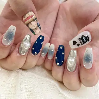 ロング 池袋痛ネイル Nok. 渡辺のネイルデザイン