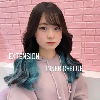 ロング カラー エクステ🩵ブリーチ 韓国ヘア🩵KAEのヘアスタイル