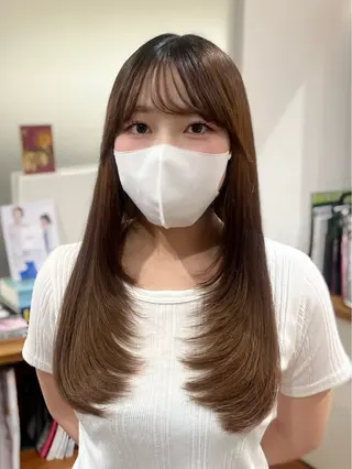 セミロング 🎀仙台/レイヤー /暖色/ありさ🎀のヘアスタイル