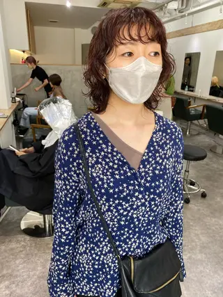 ミディアム パーマ 森貴裕/ニュアンス パーマ/オリーブのヘアスタイル