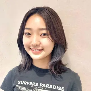 カラー 横山ダブルカラー ハイライト透明感カラのヘアスタイル