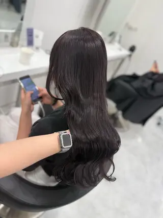 ロング カラー ラベンダー💜グレー 🩶ミント‪🩵のヘアスタイル