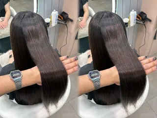 ロング ヘアアレンジ 大宮縮毛矯正🩵 レイヤー 佐藤和のヘアスタイル