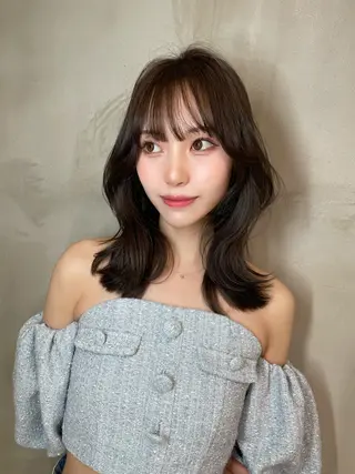 ミディアム 韓国✖️網紅🖤 パーマYURIYAのヘアスタイル
