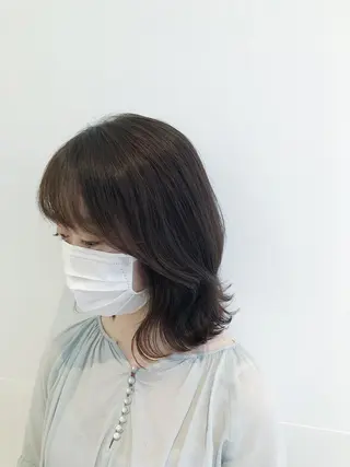 ミディアム カラー 髪質改善/顔まわり 石原のヘアスタイル