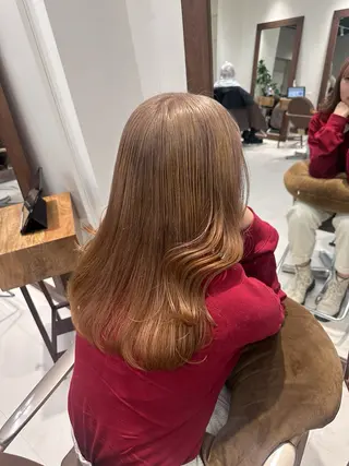 ロング ブリーチなしベー ジュ/tuburaのヘアスタイル