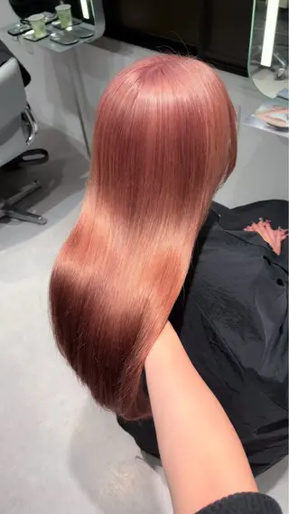 セミロング 透明感巻ける縮毛矯正 可愛いStyle杏琉のヘアスタイル
