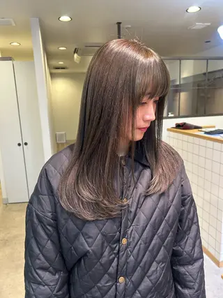 ロング カラー 透明感カラー レイヤーカット りなのヘアスタイル