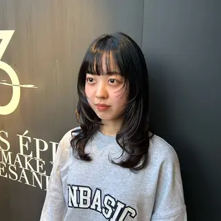 セミロング 安福 椎南のヘアスタイル