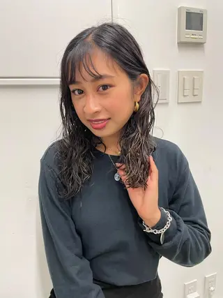 セミロング カラー パーマ キッズ オトナヘア🌸 harukaのヘアスタイル