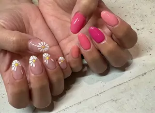 ネイル 韓国/ワンホン/長さ 出しつけ放題🎀のネイルデザイン